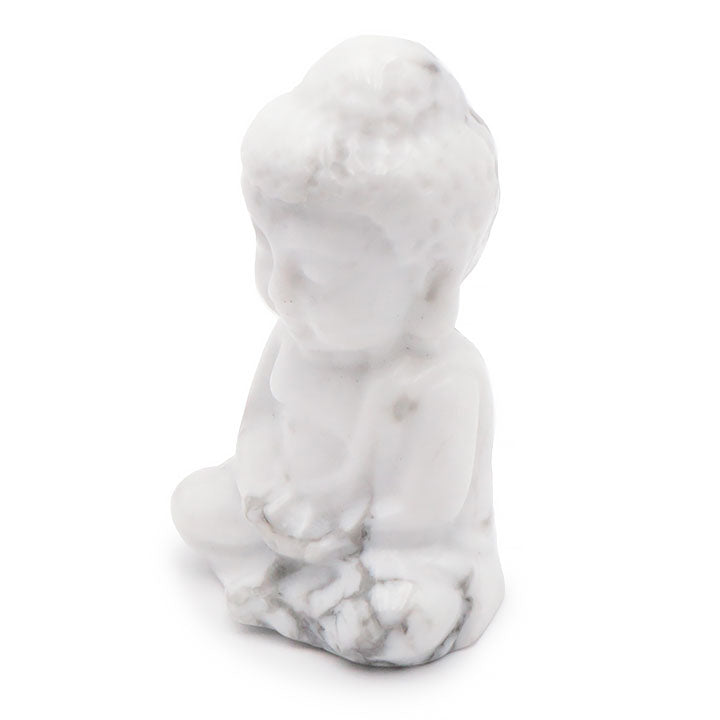 petite statue bouddha en pierre naturelle d'howlite