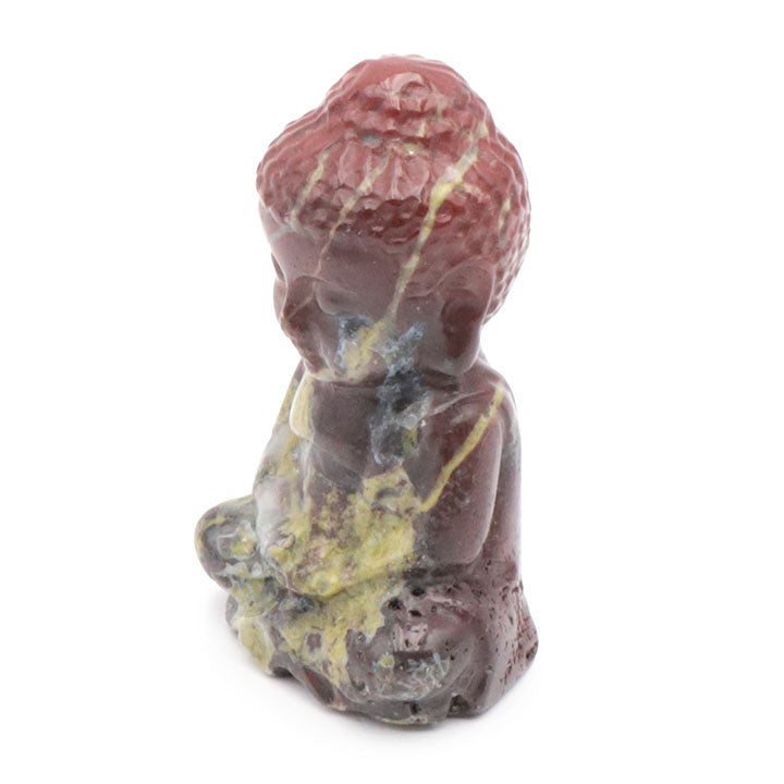 petite statue bouddha en pierre de jaspe sang de dragon