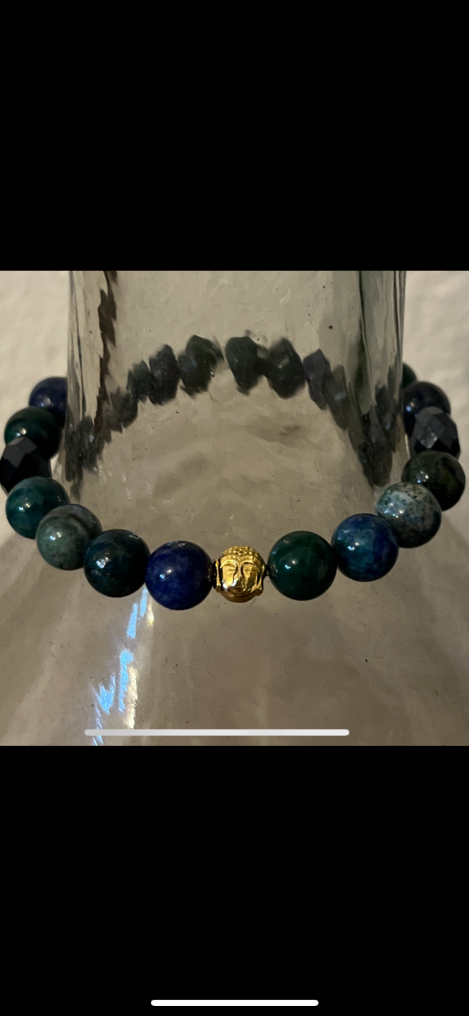 bracelet en pierres naturelles d'Azurite malachite