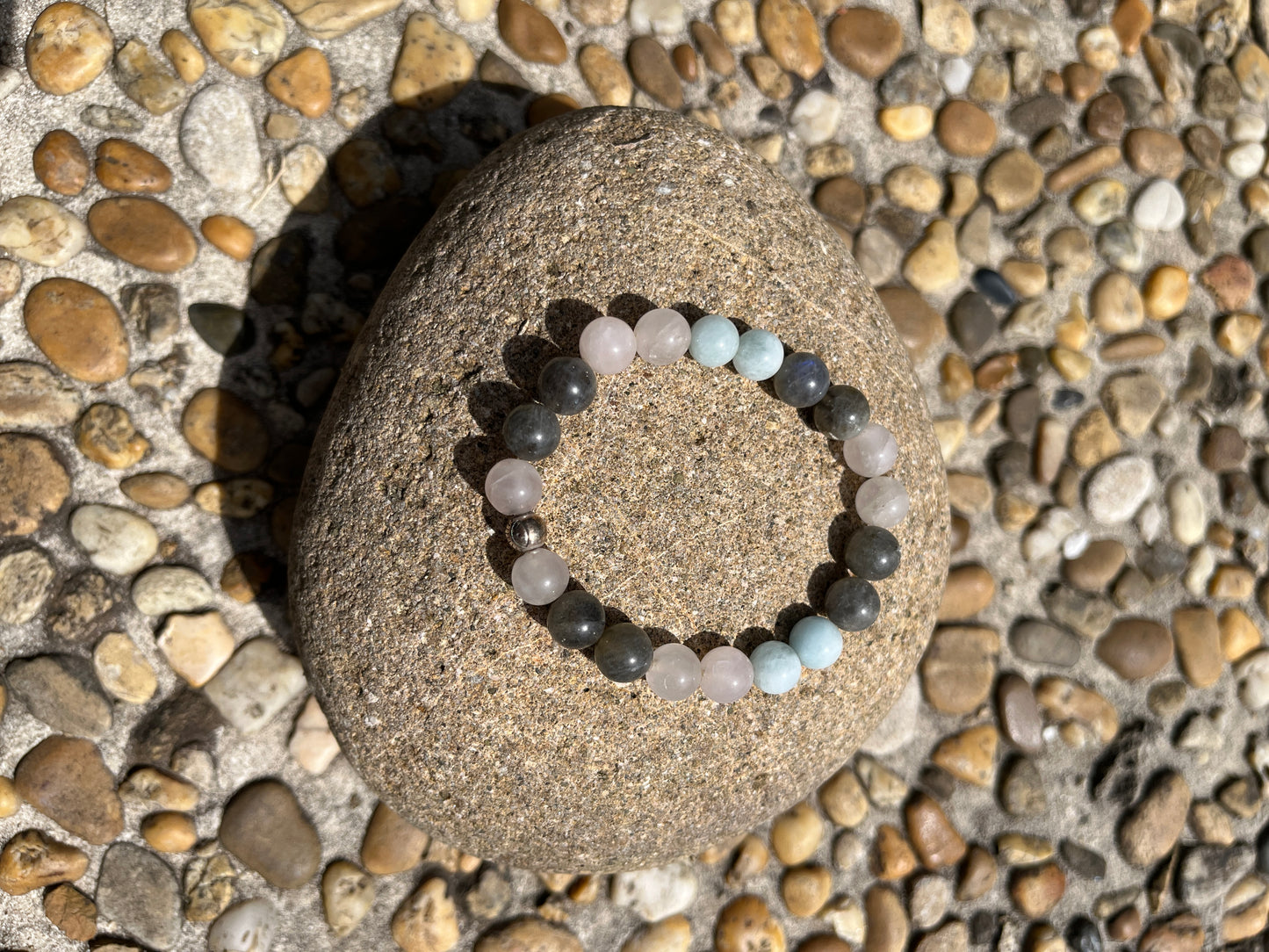 bracelet pierres naturelles labradorite aigue marine