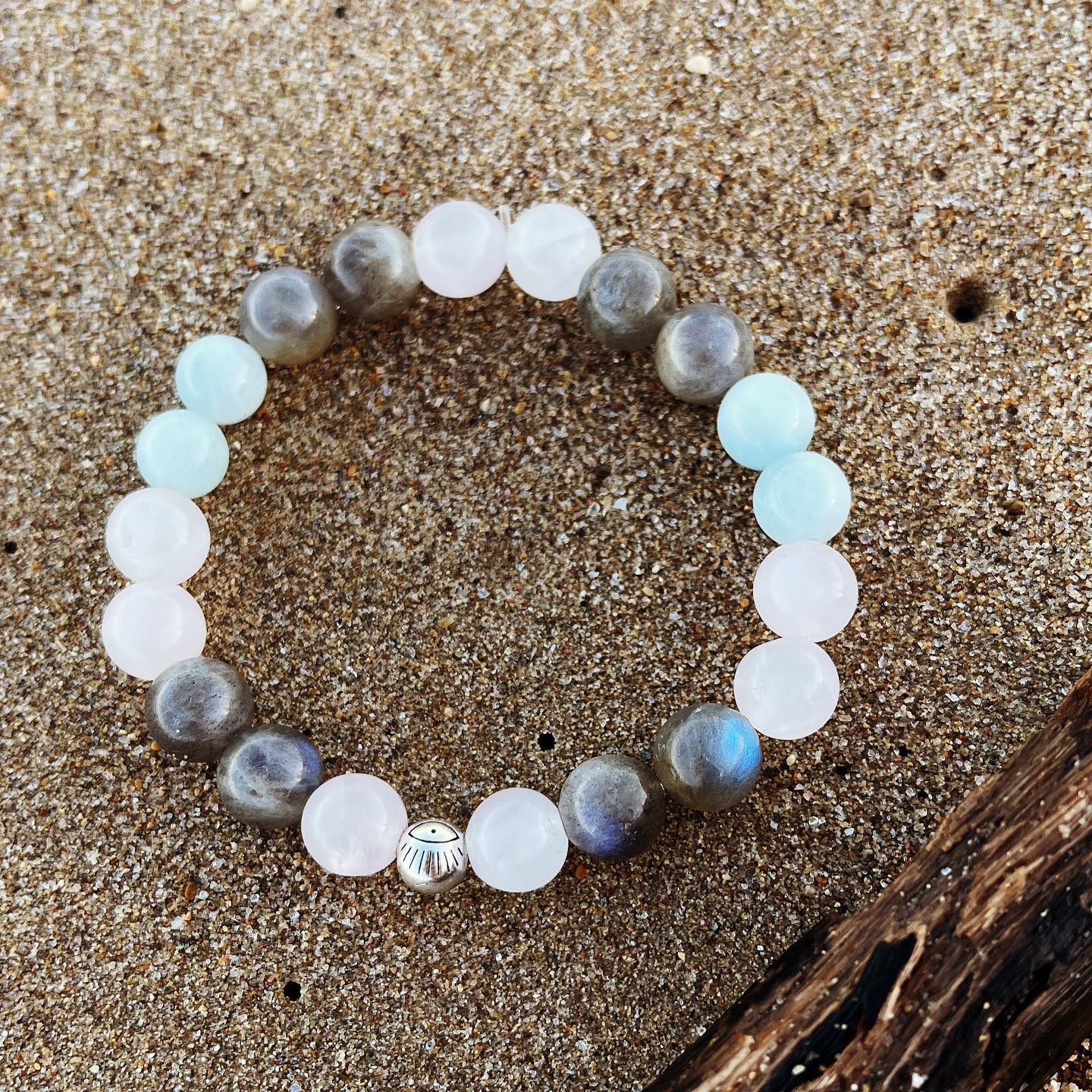 bracelet pierres naturelles labradorite aigue marine