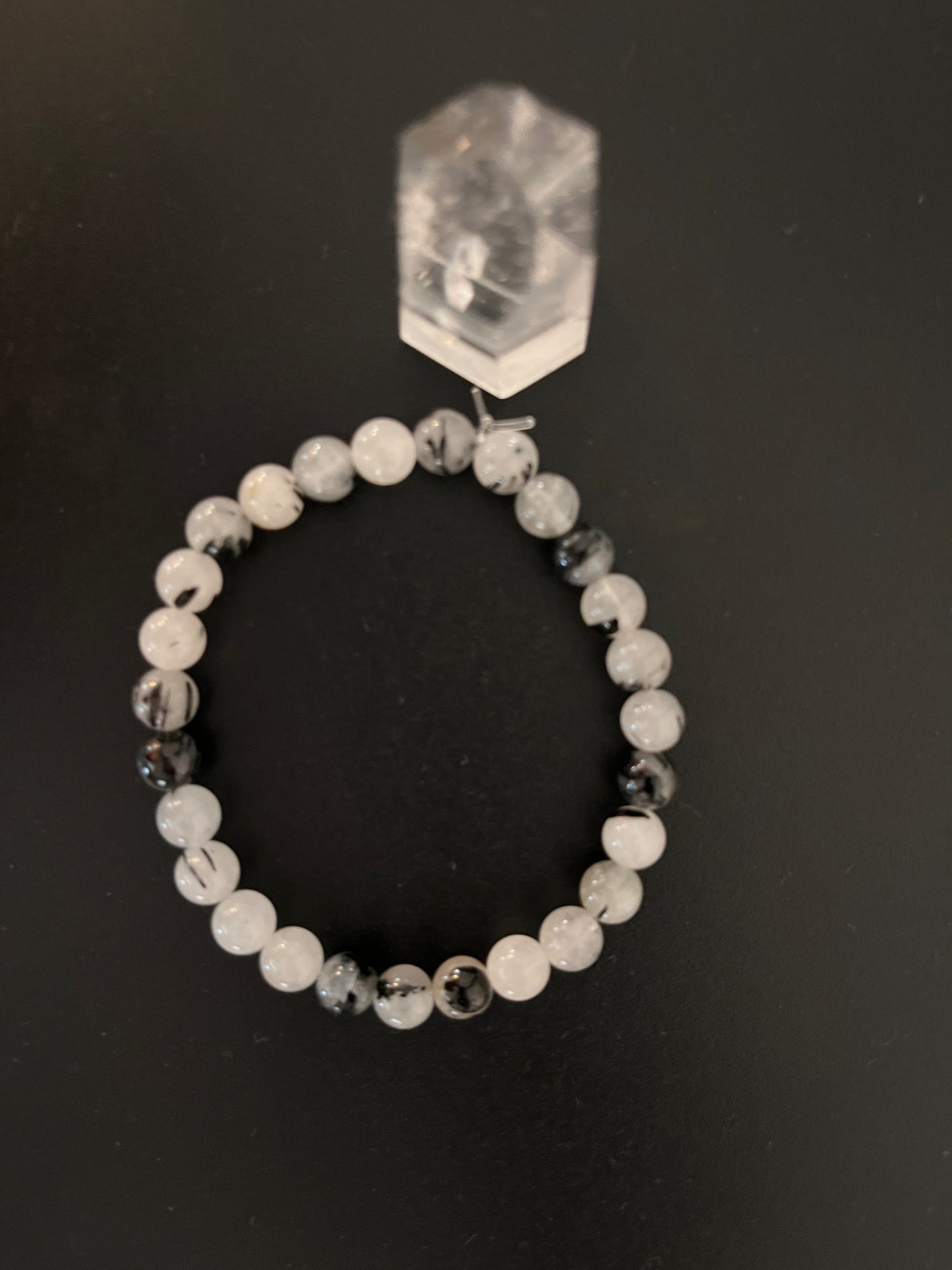 bracelet en pierres naturelles de quartz tourmaline