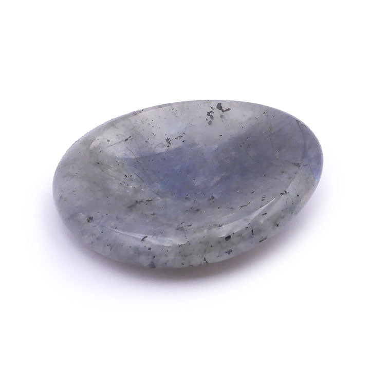 galet ovale incurvé prenant la forme du pouce en pierre naturelles de Labradorite
