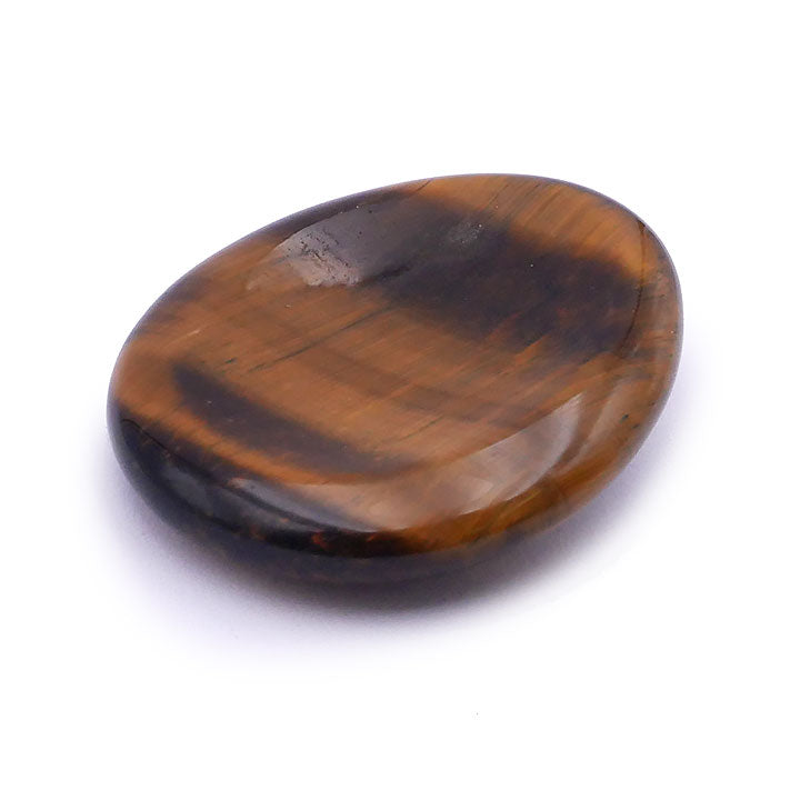 galet ovale incurvé prenant la forme du pouce en pierre naturelles d'Oeil de tigre