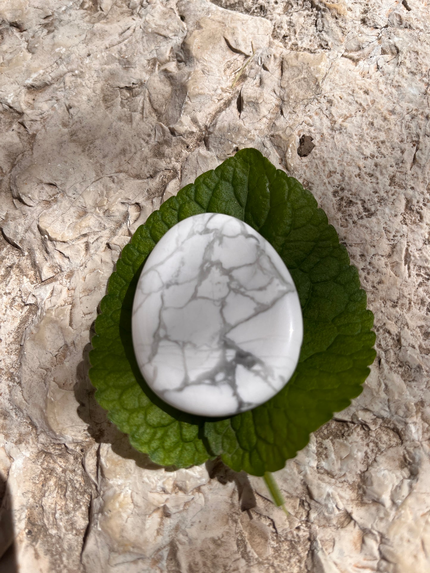 galet ovale incurvé prenant la forme du pouce en pierre naturelles de Howlite