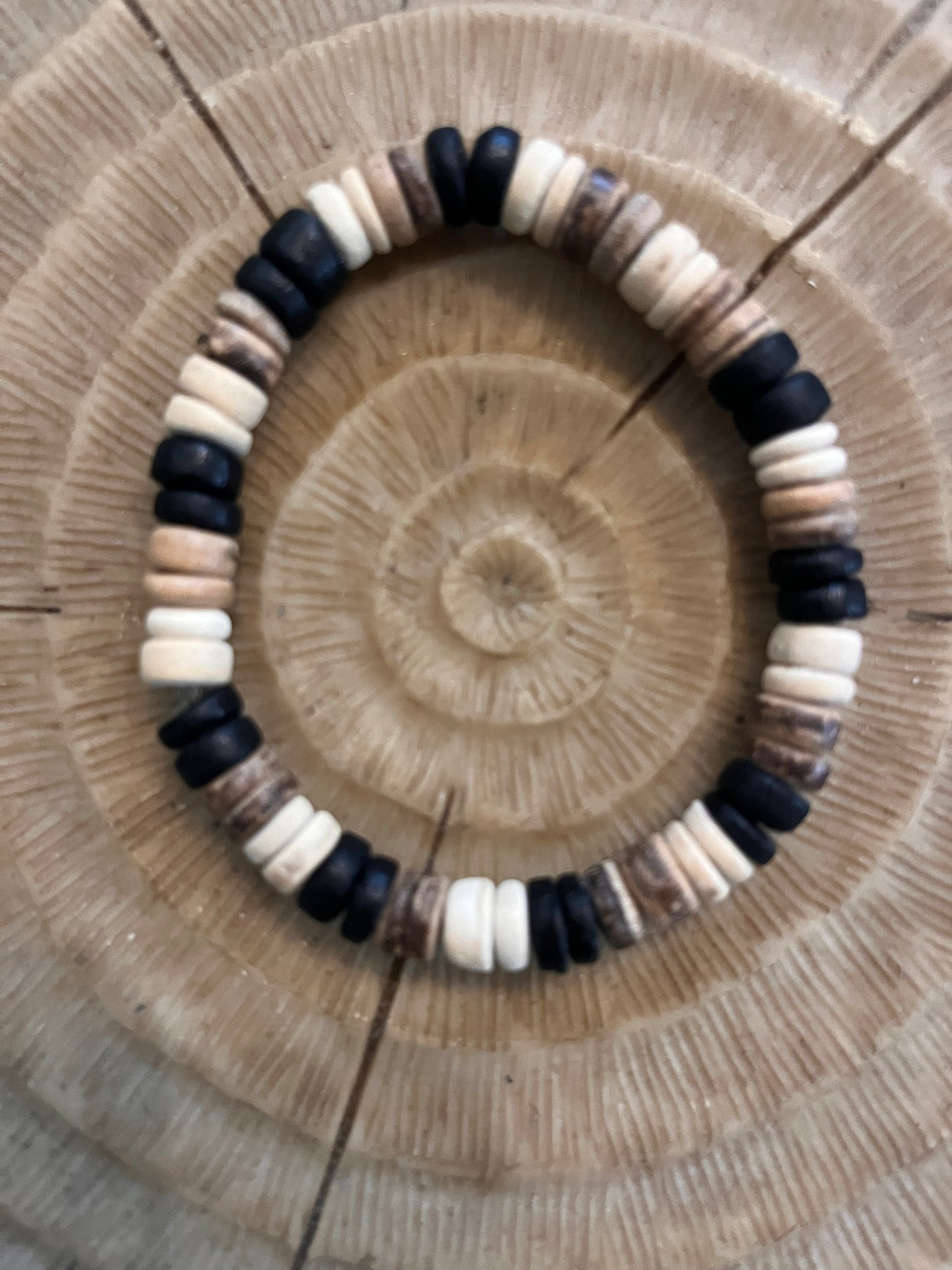 bracelet surfeur perles de coco naturelles