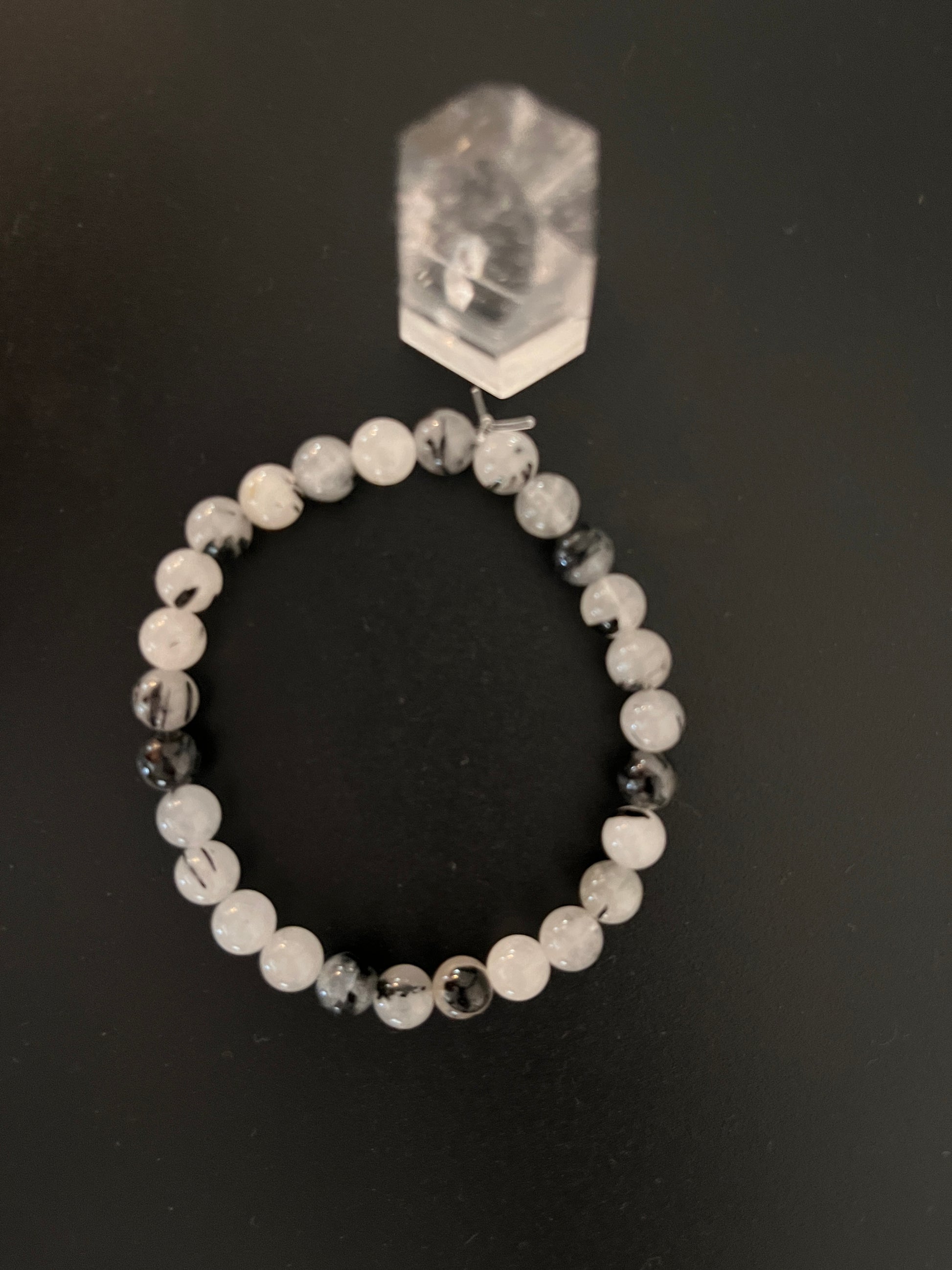 bracelet en pierres naturelles de quartz tourmaline