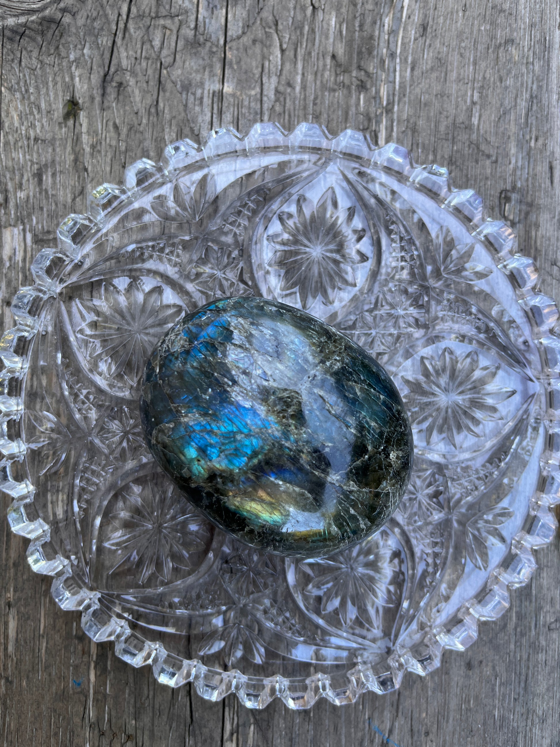 galet ovale de pierre naturelle de Labradorite